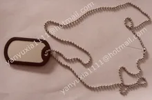 Nuevo Diseñador ejército Militar de acero inoxidable Placas de Identificación Collares Colgante En Blanco Etiqueta de Perro con Silenciador, comercio al por mayor 100 set/lote