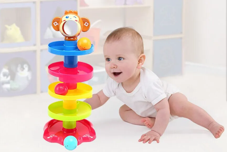 Puzzle Baby Rolling Ball Bell Toys Kids Rattles Ring 0 24months Child