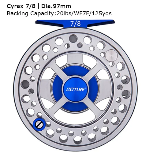 Goture Cyrax Fly Рыболовная катушка с ЧПУ-Обработанный Алюминий 5/6/7/8WT большая беседка Летающая катушка колесо правая левая рука moulinet mouche - Цвет: 7 8 fly reel