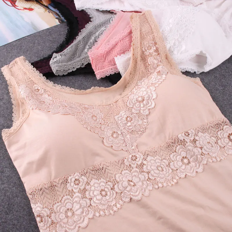 Lace shoulder belt ladies camisole sling shirt free padded long vest with black women tank top female singlet with padded Lace shoulder belt ladies camisole sling shirt free padded long vest with black women tank top female singlet with padded