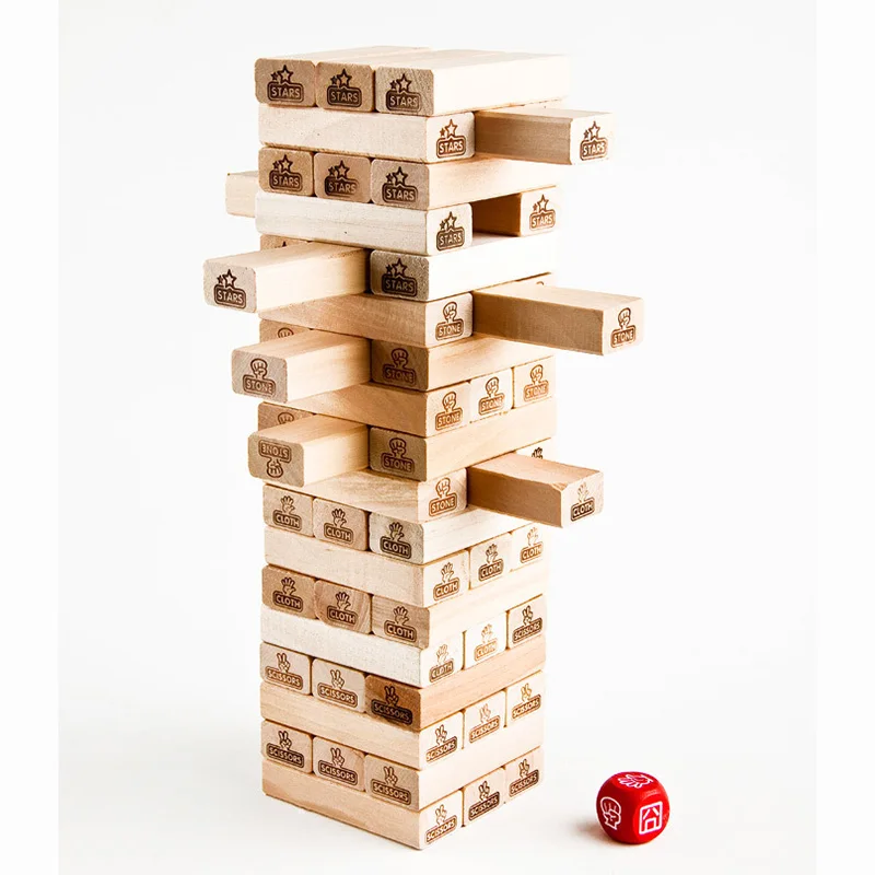 Высокое качество 54 шт./компл. Mora Jenga пазл семейная настольная игра/вечерние лучший подарок для детей Высокое качество строительные блоки игра