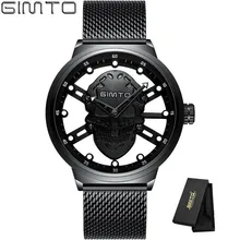 GIMTO Steel Mesh Quartz Waterproof Watches Mens Top Luxury Brand Male Sport Watch Men Dress Wristwatch Clock Relogio Masculino guanqin dragon watch men gold quartz wristwatch luxury brand waterproof male clock steel watches for men relogio masculino