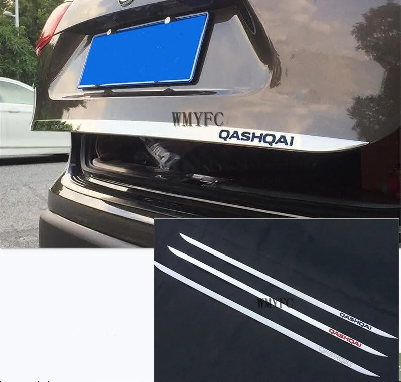 Ceny Pasuje do Nissan Qashqai j11 2014 2019 tylne tylne drzwi naklejki z płytą tylną ze stali nierdzewnej drzwi klapa tylna akcesoria samochodowe do stylizacji