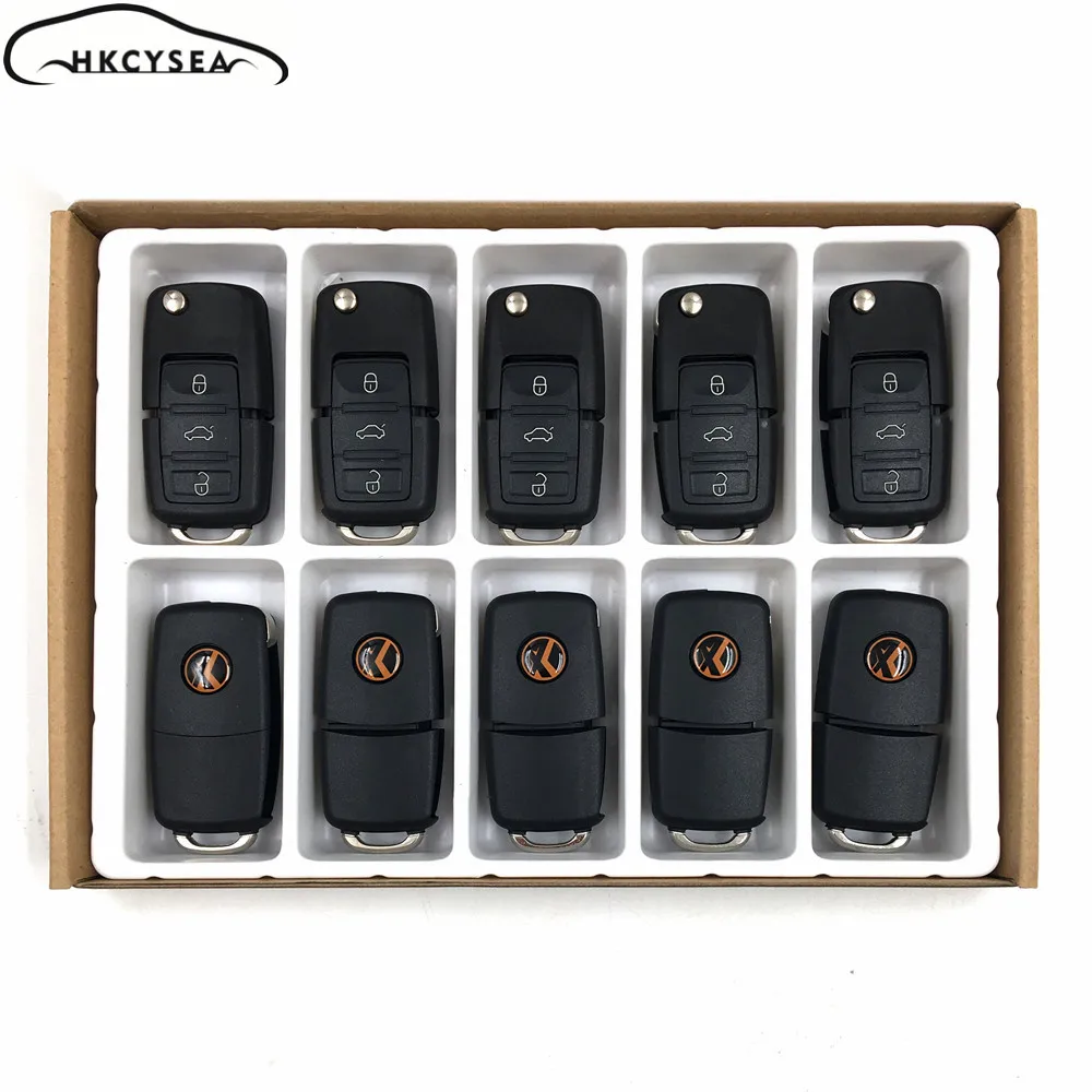 HKCYSEA 10pcs/lot 3 Buttons Xhorse VVDI2 Car Key Remote Replacement