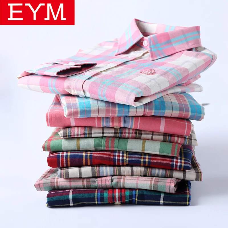Najtaniej 2018 Nowych Moda damska Bluzki Plaid Shirt Kobiet College Styl Doskonała jakość Koszulka Z Długim Rękawem Bluzka Bluzki Casual Blousa