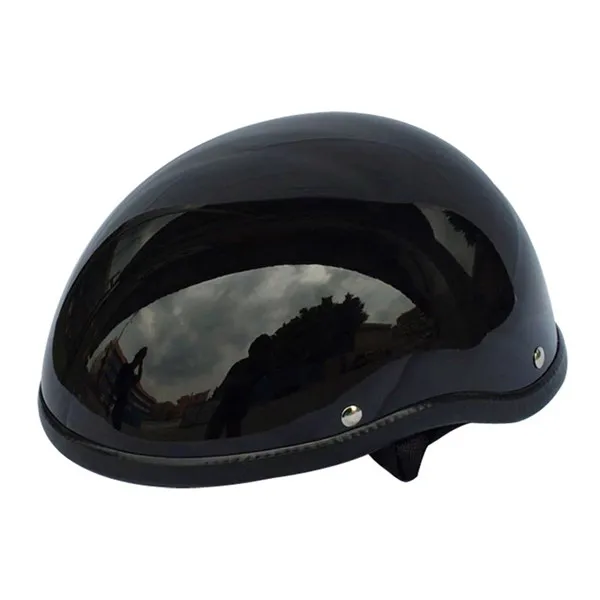 Второй мировой войны мотоциклетный шлем для Harley Винтаж Половина лица шлем Ретро немецкий Чоппер круизер матовый черный шлемы cascos para - Цвет: Bright Black