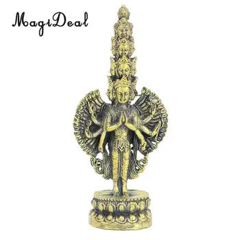 

8cm Bronze Buddha Statue Avalokitesvara Bodhisattva Figurine Sculpture Decor