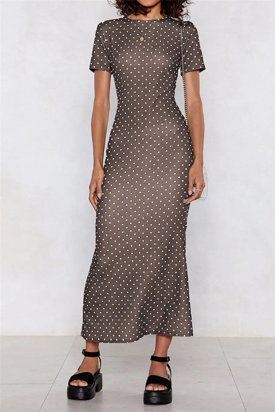 Gladiolus Sexy Bodycon Summer Dress Women 2019 Short Sleeve O Neck Polka Dot Women Maxi Dress Spring Ladies Sexy Club Dresses (14)