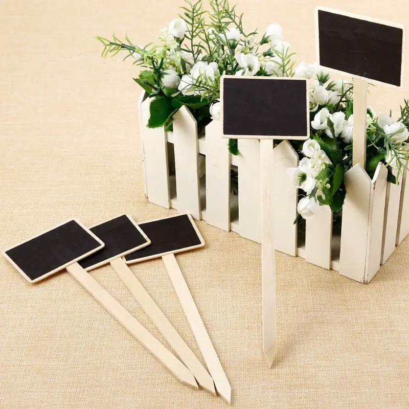 20Pcs/set Mini Wooden Chalkboard Plant Tag Home Garden Plant Seed Label