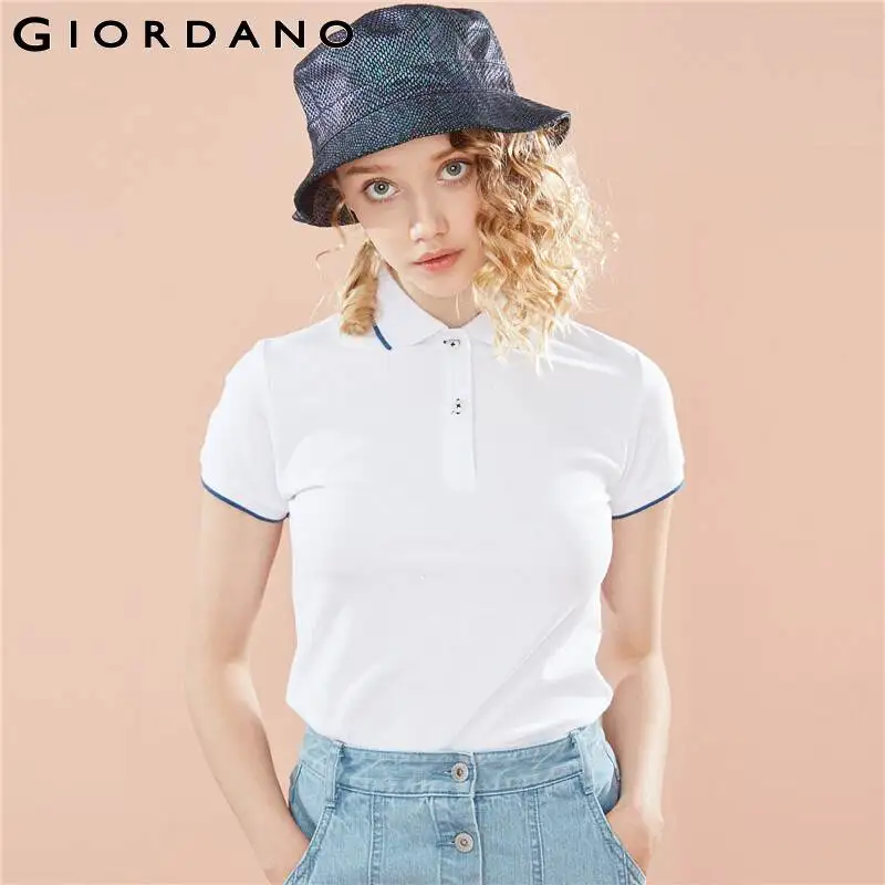 Giordano рубашка женская футболка Polo slim fitс короткими рукавами поло в наличии имеются разные цвета и размеры на