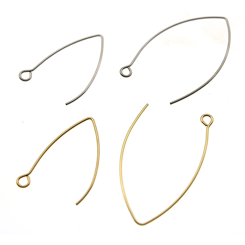 

50pcs Stainless Steel Hoops Ear Wires V Shape Circle Earrings Hook Clasp for DIY Jewelry Earring Making Handicraft Accessories