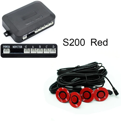 Парковочный датчик парктроника 4 шт. черный, серебристый, белый, черный, синий, красный 13 мм плоские датчики заднего хода радар звуковой сигнал - Название цвета: Red