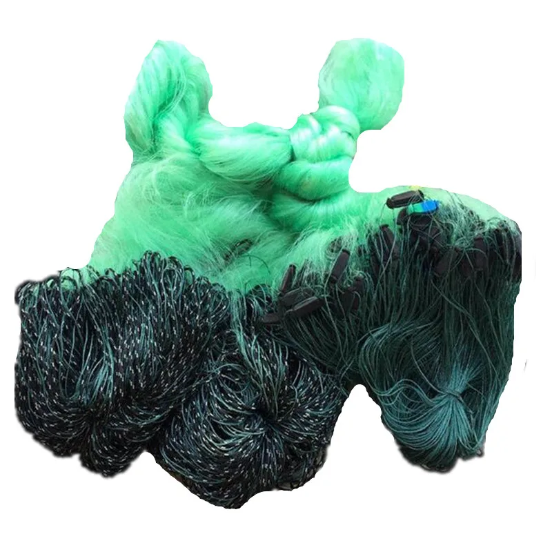 wrapped sinker 3layer 2cm-5cm mesh sink net green gill net fish trap nylon fishing net rede de pesca fishing network fish tool