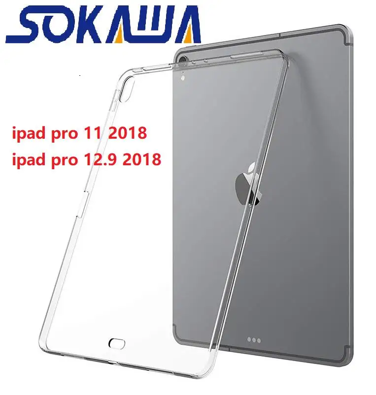 

for Apple iPad Pro 11 & ipad Pro 12.9 2018 Transparent Case Slim Crystal Clear TPU Silicon Protective Back Cover
