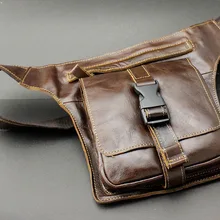 Мужские сумки из натуральной кожи в винтажном стиле, байкерские дорожные сумки на плечо, нагрудные сумки на талии, коричневые