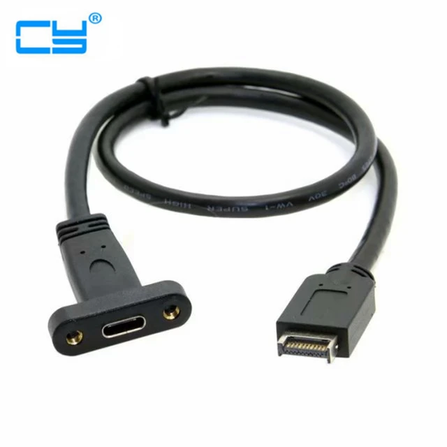 Ved navn vogn grund USB 3.1 Front Panel Header Type E To USB-C Type C female Motherboard  Expansion Line Connector Extension Cable with Mount - AliExpress