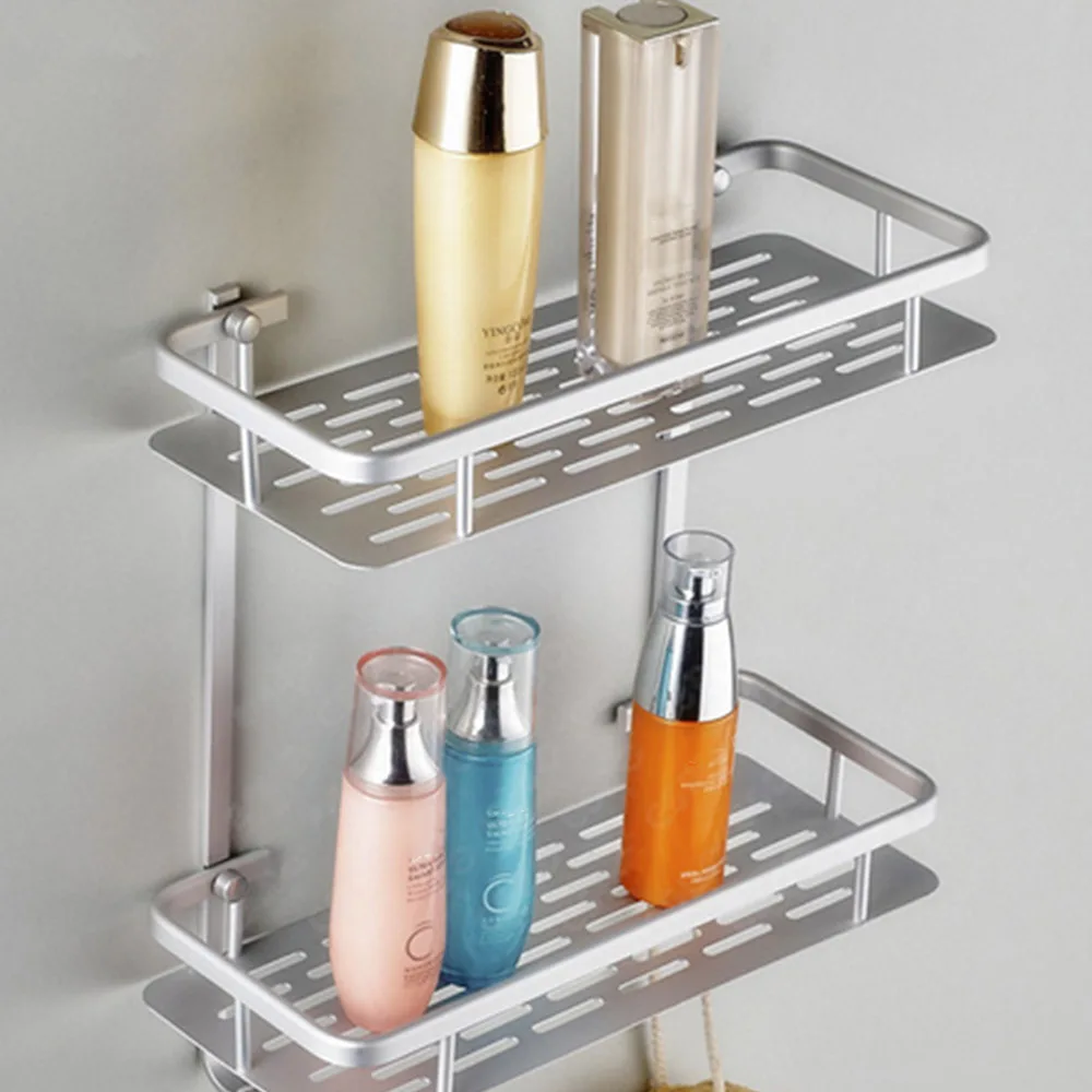 Dual Layer E Aluminum Bathroom Shelf Shower Shampoo Soap Bathroom Shelf Shower Shampoo Soap