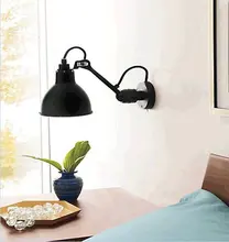 Modern Wall Lamp Bedroom Lighting Black/Red/Yellow Metal Adjustable Arm E14 Wall Lights Bedside Reading Lamp WWL033