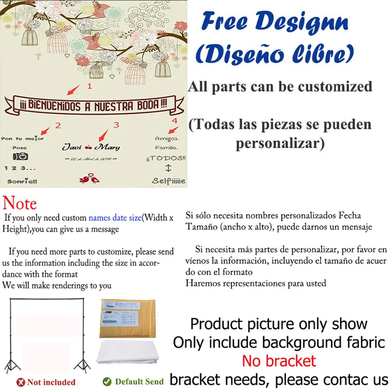 Allenjoy DIY фон для фотосъемки свадьбы на заказ свадебный с птицами романтические