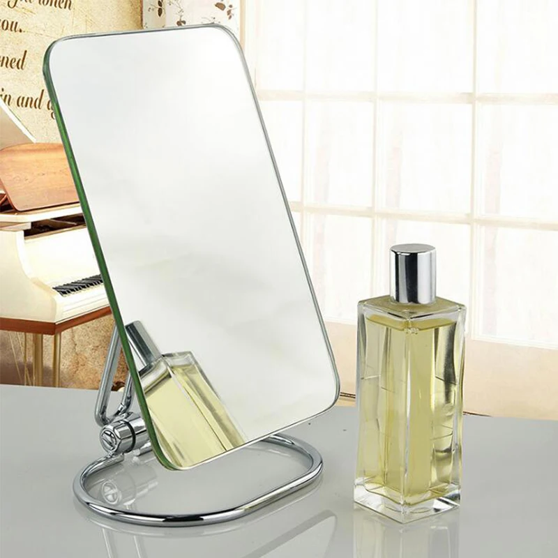 

Rectangle 360 Degree Rotation Folding desktop makeup mirror Cosmetic Folding Portable travel Cosmetic mirror