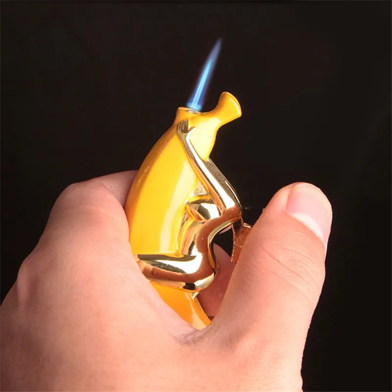Creative-beauty-holds-a-banana-lighter-Lighters-Smoking-Accessories-Metal-lighters-cigarette-lighter