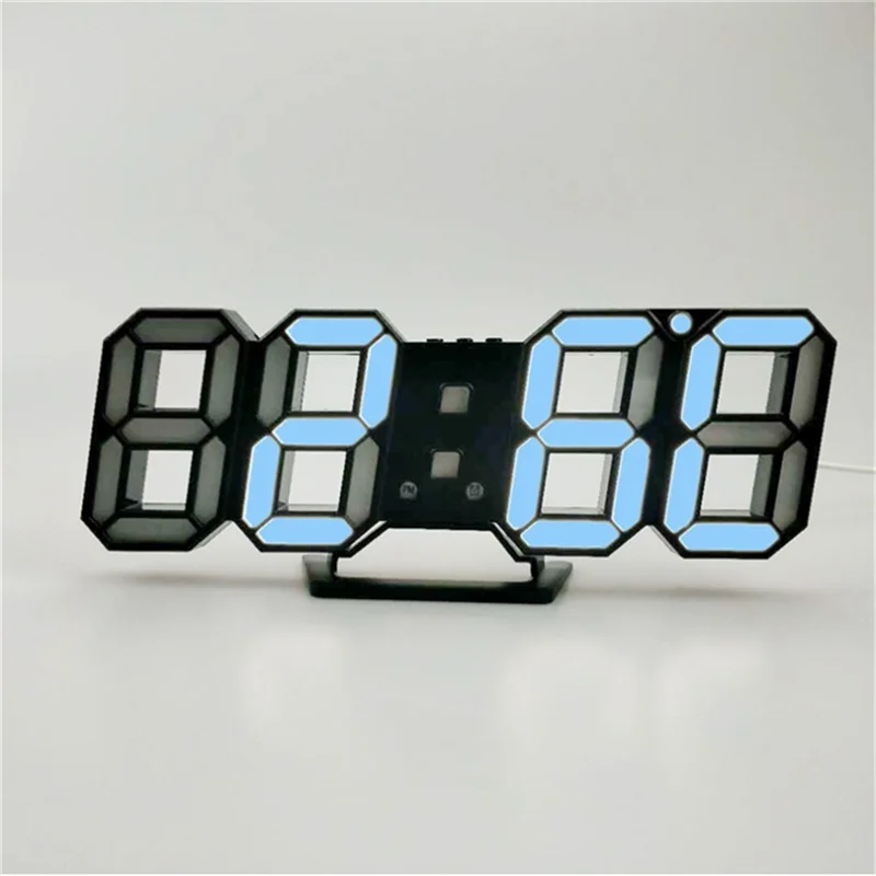 

12 Colors LED Display Digital Numbers Alarm Clock Electronic Wall Clocks 24/12 Hours Display Nightlight Snooze Desk Clock