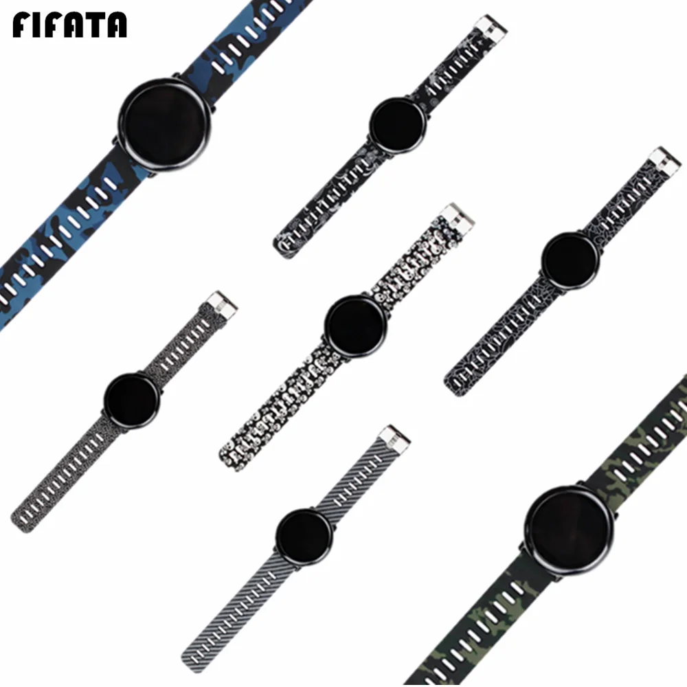 

FIFATA Camouflage Silicone Strap For Xiaomi Huami Amazfit Stratos 22mm Smart Watch Band For Samsung Galaxy Watch 46mm / Gear S3