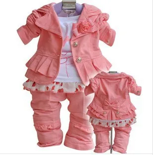 Anlencool, г. roupas infantil Meninas, костюмы для маленьких девочек Брендовая детская одежда новые весенне-осенние комплекты для маленьких девочек - Цвет: Pink