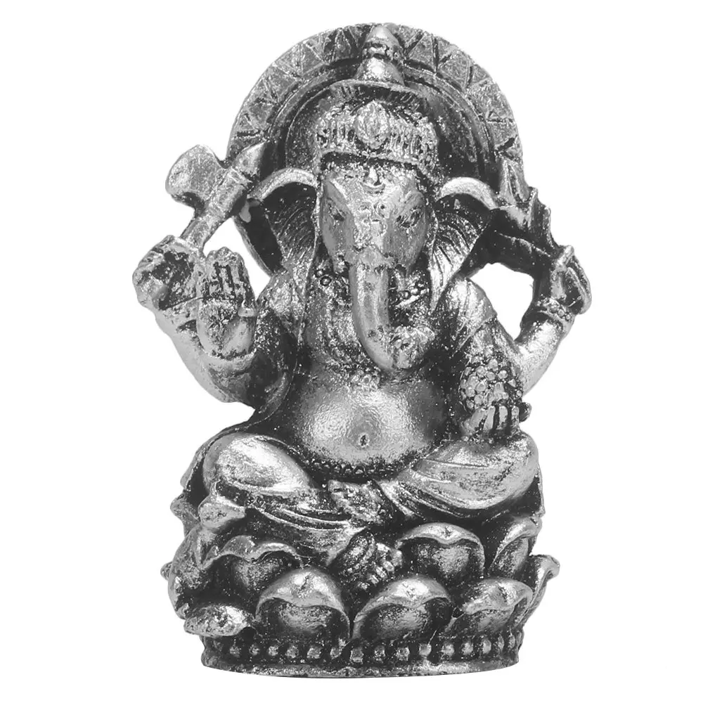 Resin Meditating Buddha Elephant Statue Religious Blessing Figurine