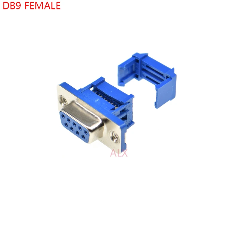 

5PCS DIDC9 DB9 feMALE serial port CONNECTOR IDC crimp Type D-Sub RS232 COM CONNECTORS 9pin socket 9p Adapter FOR ribbon cable