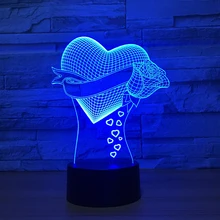 Любовь Сердце синяя Роза 3D светодиодный ночной Светильник ламинария lampara 7 цветов пеленальный столик лампа девушка день рождения Рождество подарок на год