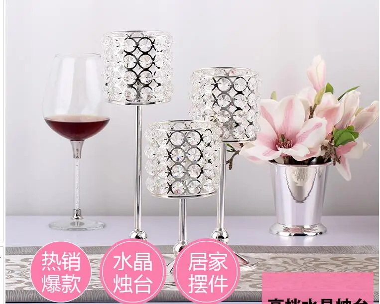 

Romantic crystal candlestick A three-piece Fashion creative gift