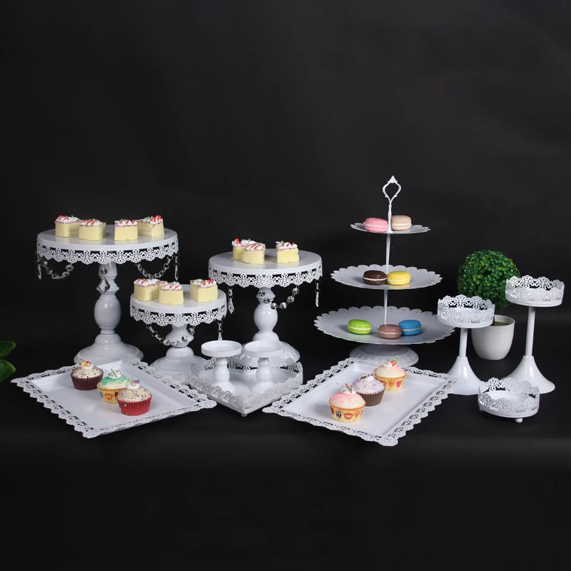 1-18 шт. набор Белое золото кристалл жемчуг металлическая, для подставки для пирожных кексов сервировка десерта стойка держатель вечерние свадебные украшения стола для банкета