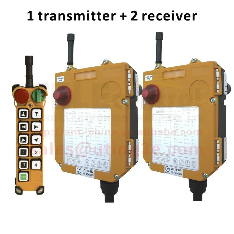 

Two receiver and one transmitter crane hoist radio remote control /Industrial remote control F24-10S