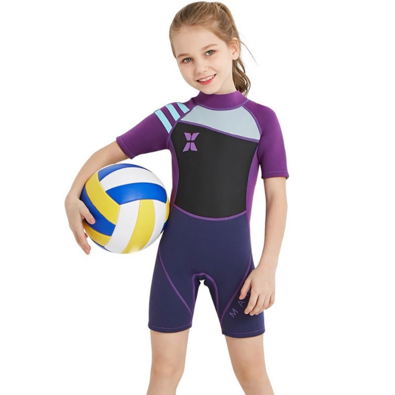 Nouveau Enfants 2 5 Mm Combinaison De Plongee Une Piece Enfants Bebe Fille A Manches Courtes Plongee Shorty Combinaison De Natation Surf Costume S 2xl Aliexpress