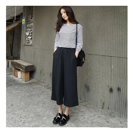 wide leg ankle pants