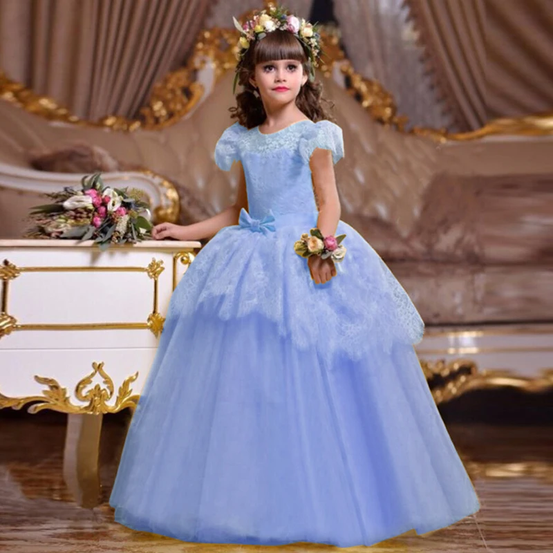 

Kids Dresses for Girls Vintage Princess Costume Christmas Party Clothing Teenager Evening Dress Children Girls Long Prom Gown