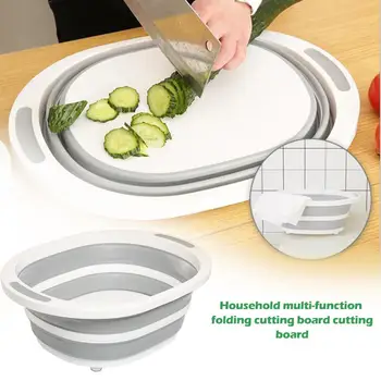 

Household Multi-Function Folding Cutting Board Kitchen Plastic Mold Mildew Board Cutting Vegetables Fruit Sink Drain Basket
