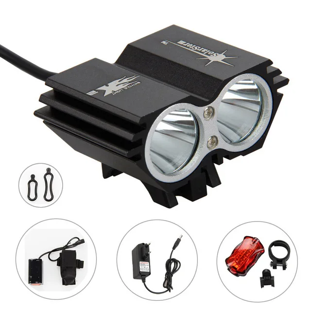 

7000Lumen XM-L U2 LED Bike Light Bicycle Lights Rechargeable Lamp Torch Cycling Accessories with Battery Pack+Bike Taillight