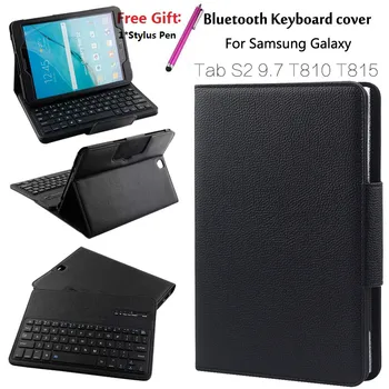 

Removable Wireless Bluetooth Keyboard Case For Samsung GALAXY Tab S2 9.7 T810 T813 T815 T819 Folio PU Leather Case Cover + Gift