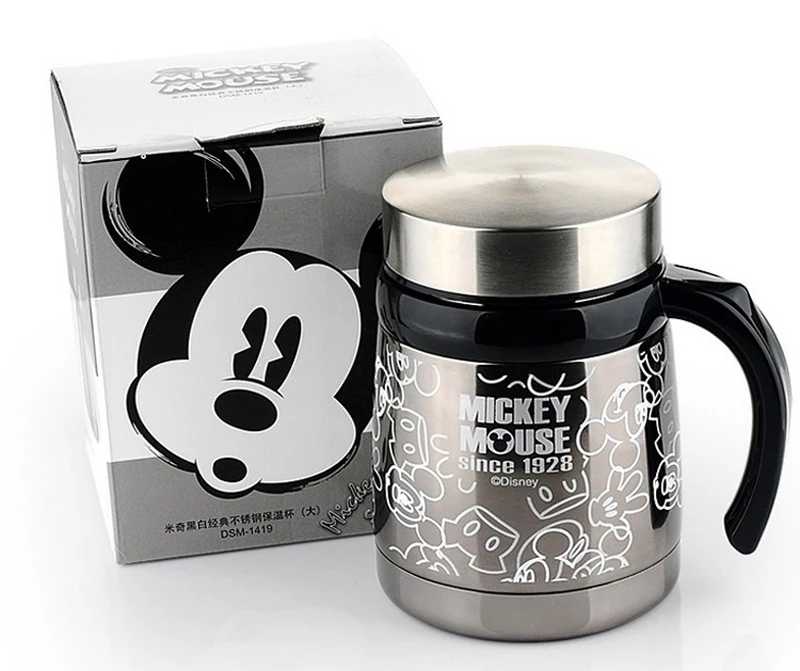 Mickey Mouse Stainless Steel Thermal Drinkware Coffee Cups Tea Cup Thermos Insulated Travel