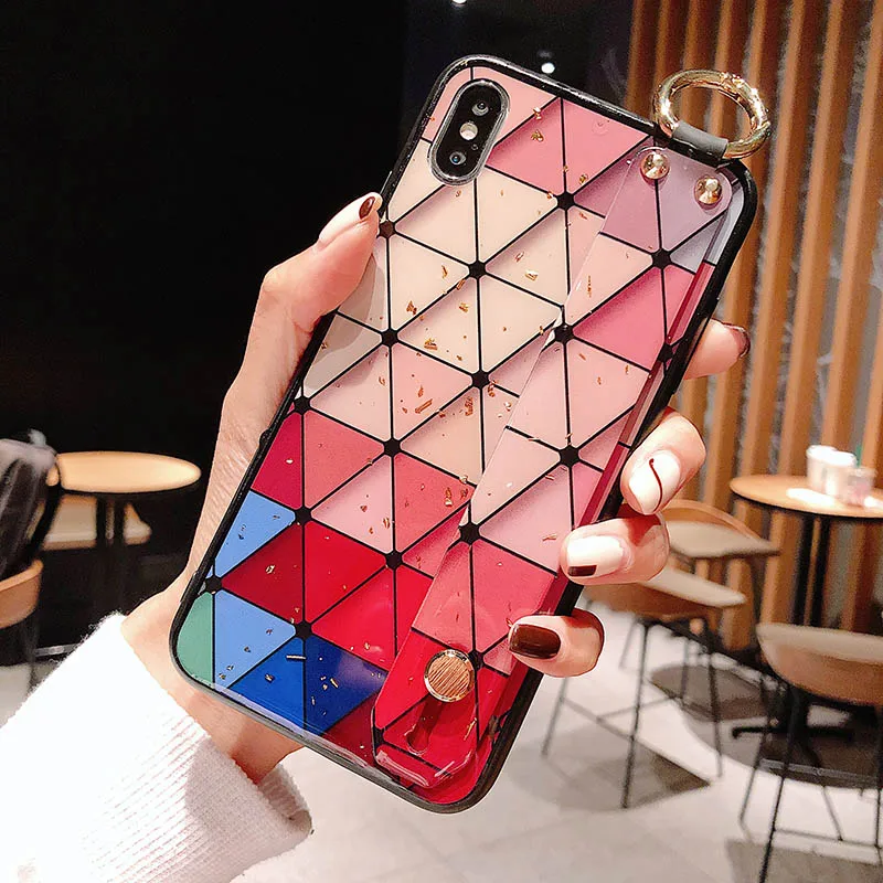 

Colorful Wrist Strap Case For Huawei P20 P30 Pro P10 Plus Phone Holder Case For Huawei Mate 20 Pro Honor 10 V10 V20 Nova 4 Cover