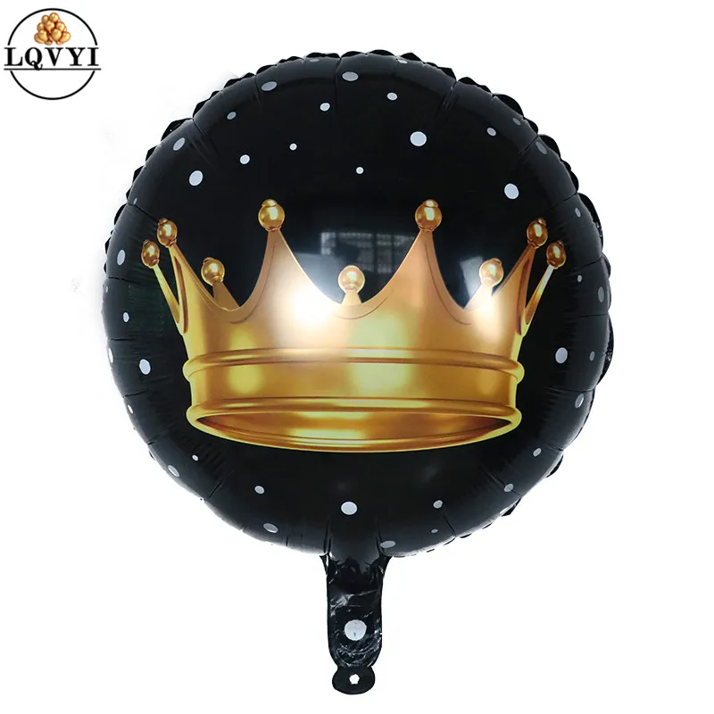 50 шт в наборе 18 дюймов черного и золотого цвета Crown шар princess prince king воздушный шарик
