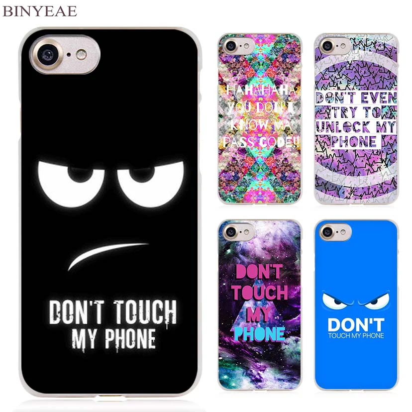 

BINYEAE Do Not dont Touch My Phone Clear Cell Phone Case Cover for Apple iPhone 4 4s 5 5s SE 5c 6 6s 7 7s Plus