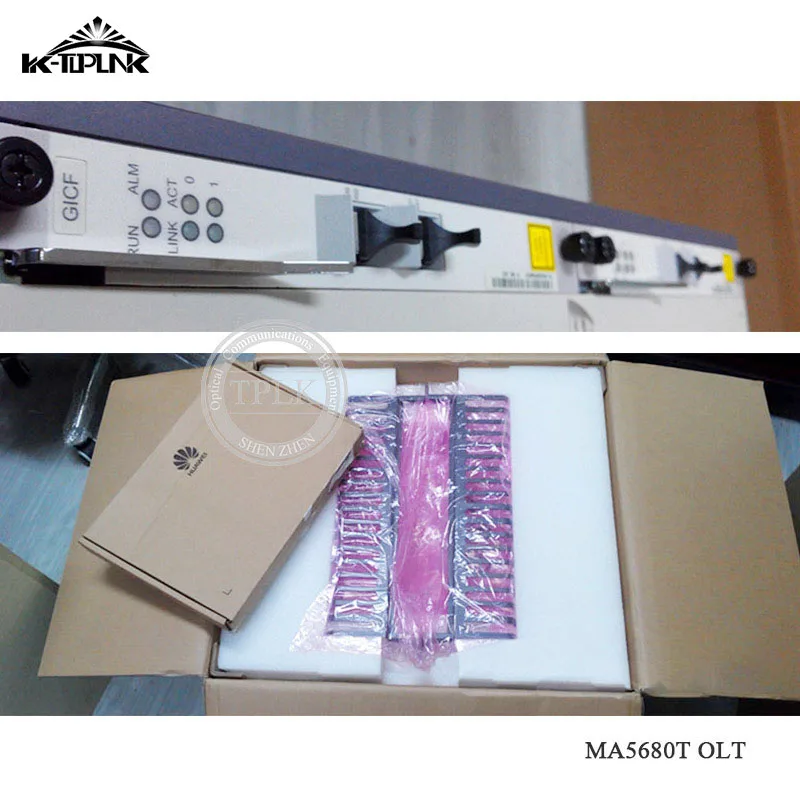 Original New 19inch HUA WEI GPON MA5680T OLT Fiber Optic Equipment with 2 SCUN 2 PRTE 1PCS 8 or 16 ports GPFD C+ board