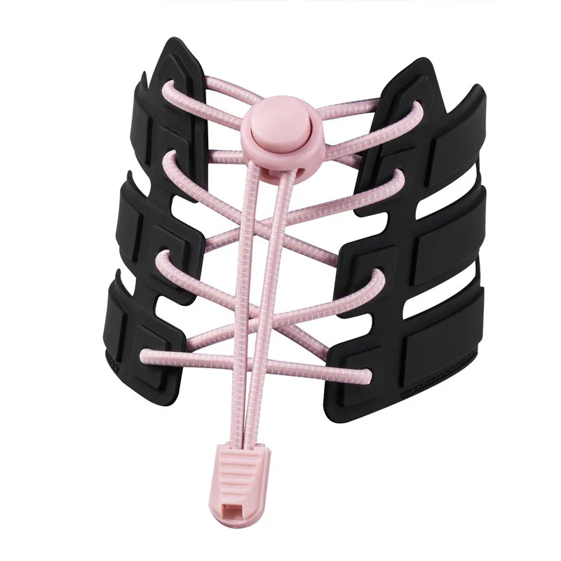 Растягивающийся круглый замок кружева 19 цветов фиксирующий башмак шнурки эластичные шнурки для кроссовок шнурки для бега/триатлона - Цвет: light pink