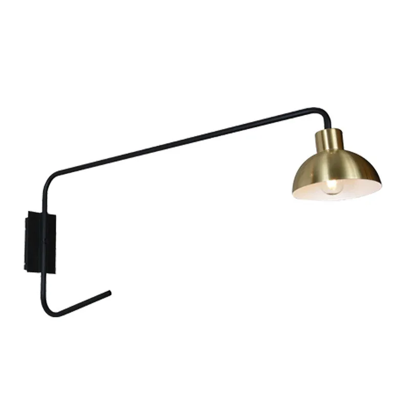 

American Country Long Arm Reading Lamp Bedroom Bedside Wall Lamp Living room Wall Light Study Lamp Rotatable Lighting E27 Bulb