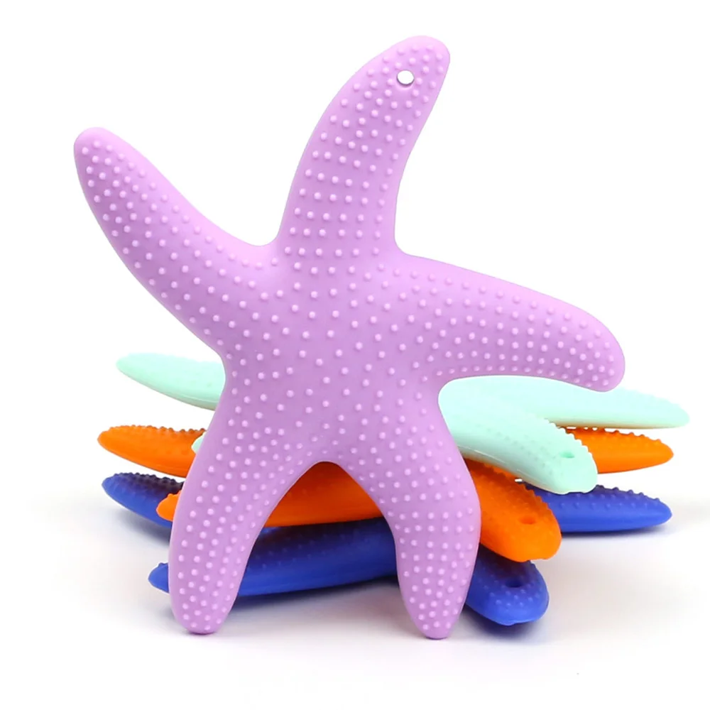 

Dancing Starfish Silicone Baby Teether BPA Free Silicone Teether Beads Chewing Baby Teething Pendant Tooth Training Toys