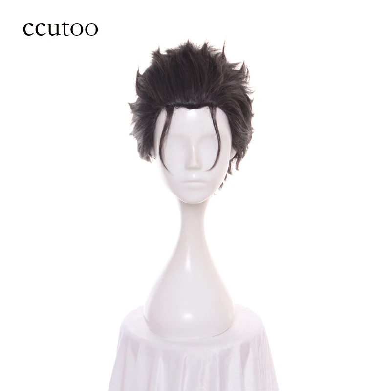 

ccutoo 12inch Men's Black Grey Mix Hair Re:Zero kara Hajimeru Isekai Seikatsu Subaru Natsuki Short Synthetic Cosplay Wig