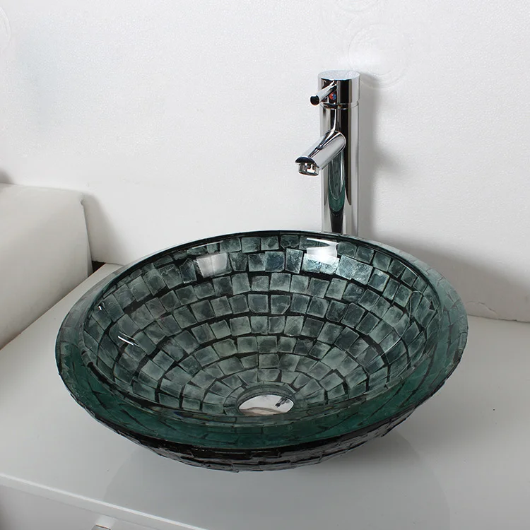 Bathroom, toughened glass, hand basin, sticking shell, platform basin